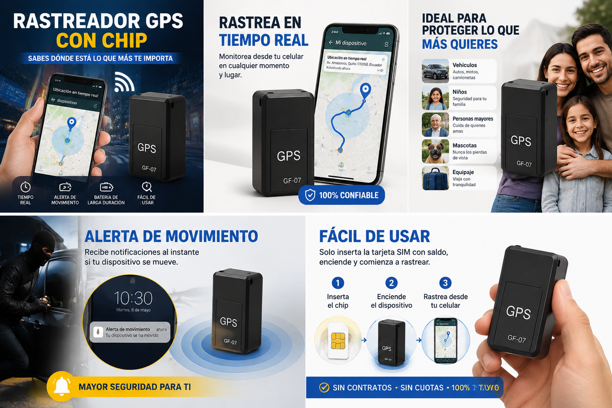 RASTREADOR GPS GF-07 CON CHIP – LOCALIZACIÓN DESDE TU CELULAR